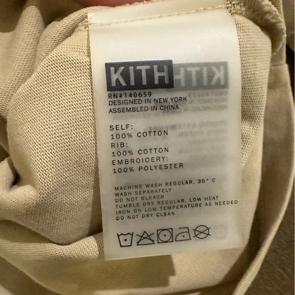 Kith Cream Cotton Blend Tee - Picture 3 of 3
